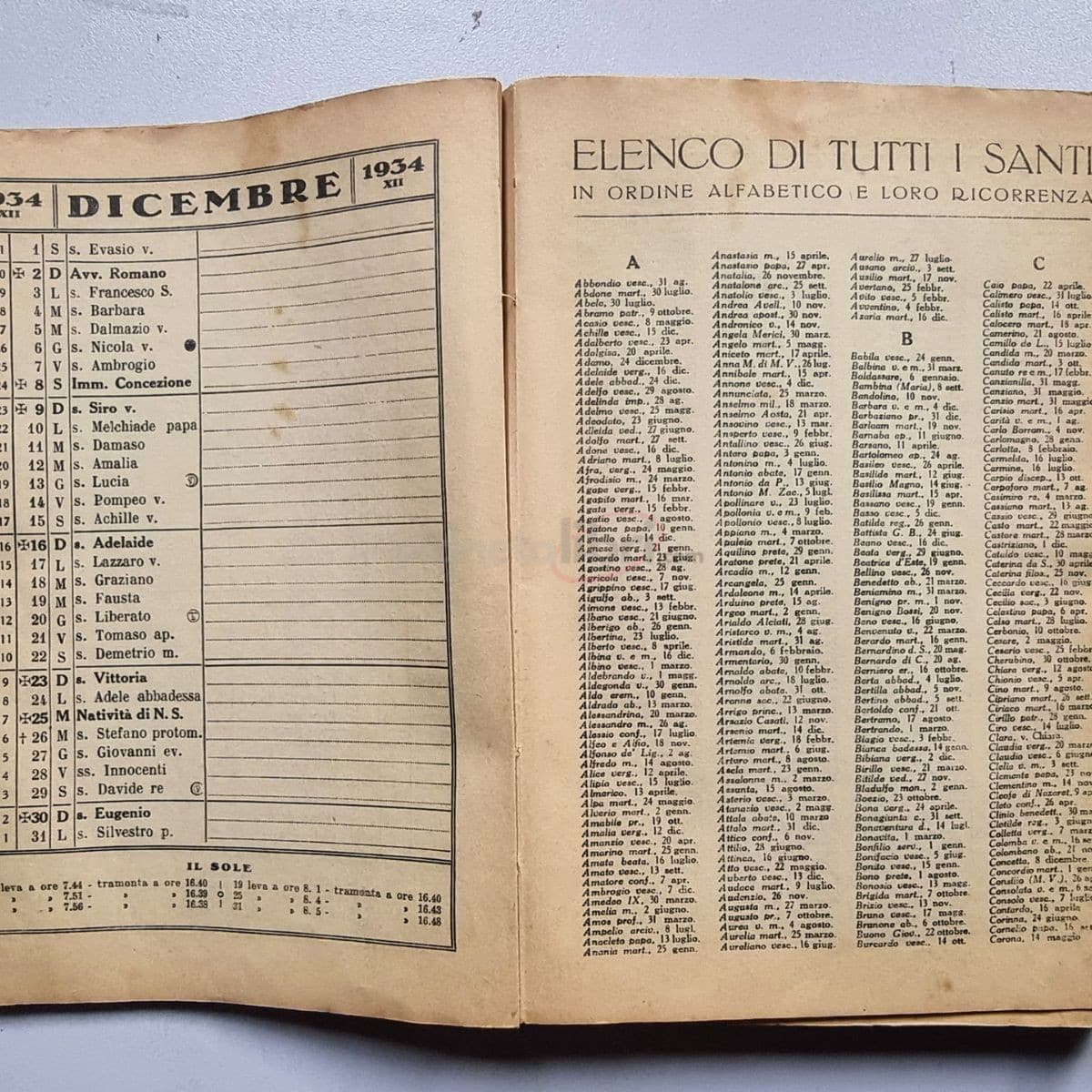 ALMANACCO DELLA CUCINA 1934 - XII L'AMICO DELLA MASSAIA